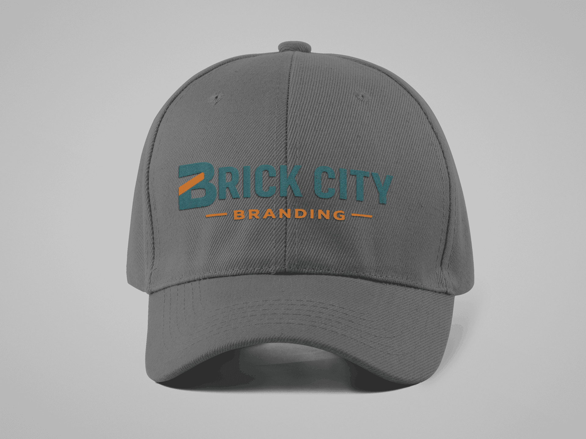 A charcoal grey 6-panel baseball cap with the 